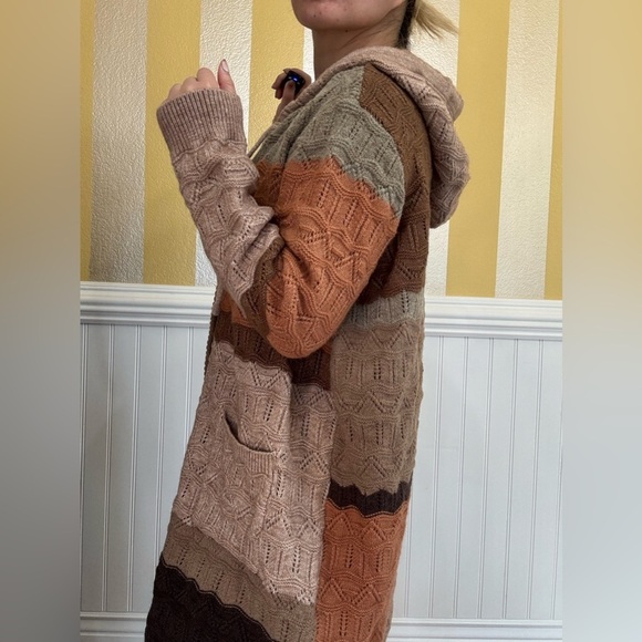 New!Multicolor Knit Hooded Sweater - Picture 8 of 9